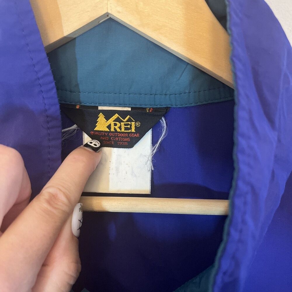 Vintage REI 1990s Versatech Windbreaker Jacket USA Made Classic Purple & Teal - Picture 2 of 14